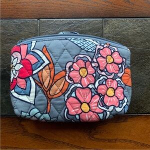 Vera Bradley Gray Floral Cosmetic Bag